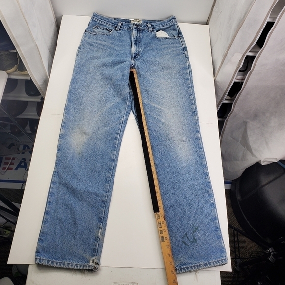L.L.Bean Men's Double L® Jeans Natural Fit  Flannel-Lined 33 x 34 Blue - Picture 4 of 15